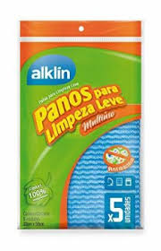 PANO LIMPEZA LEVE ALKLIN 33X50 C/5 AZUL