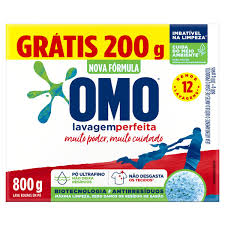 LAVA ROUPA PO OMO 800G GRATIS 200G LAV PERFEITA